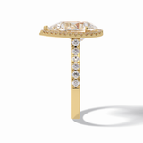 Pear Cut Halo & Pave Lab Grown Diamond Engagement Ring