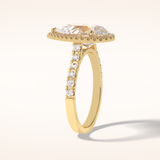 3.07 CT Pear Shaped Halo & Pave Moissanite Engagement Ring