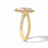 Pear Cut Halo & Pave Lab Grown Diamond Engagement Ring