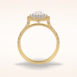 3.07 CT Pear Shaped Halo & Pave Moissanite Engagement Ring
