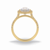 Pear Cut Halo & Pave Lab Grown Diamond Engagement Ring