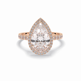 Pear Cut Halo & Pave Lab Grown Diamond Engagement Ring