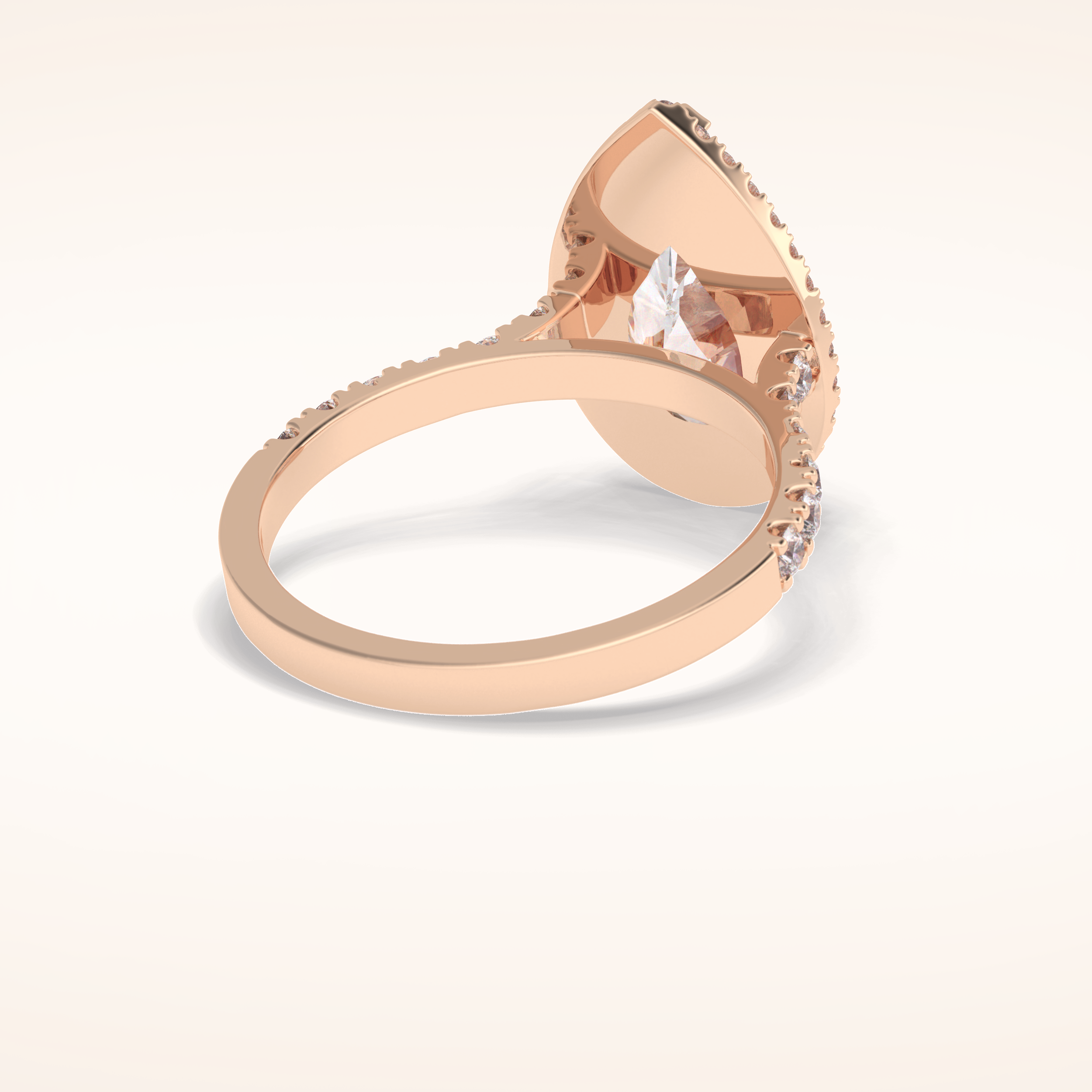 3.07 CT Pear Shaped Halo & Pave Moissanite Engagement Ring