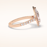 3.07 CT Pear Shaped Halo & Pave Moissanite Engagement Ring