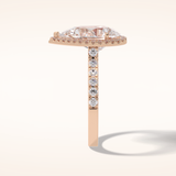 3.07 CT Pear Shaped Halo & Pave Moissanite Engagement Ring