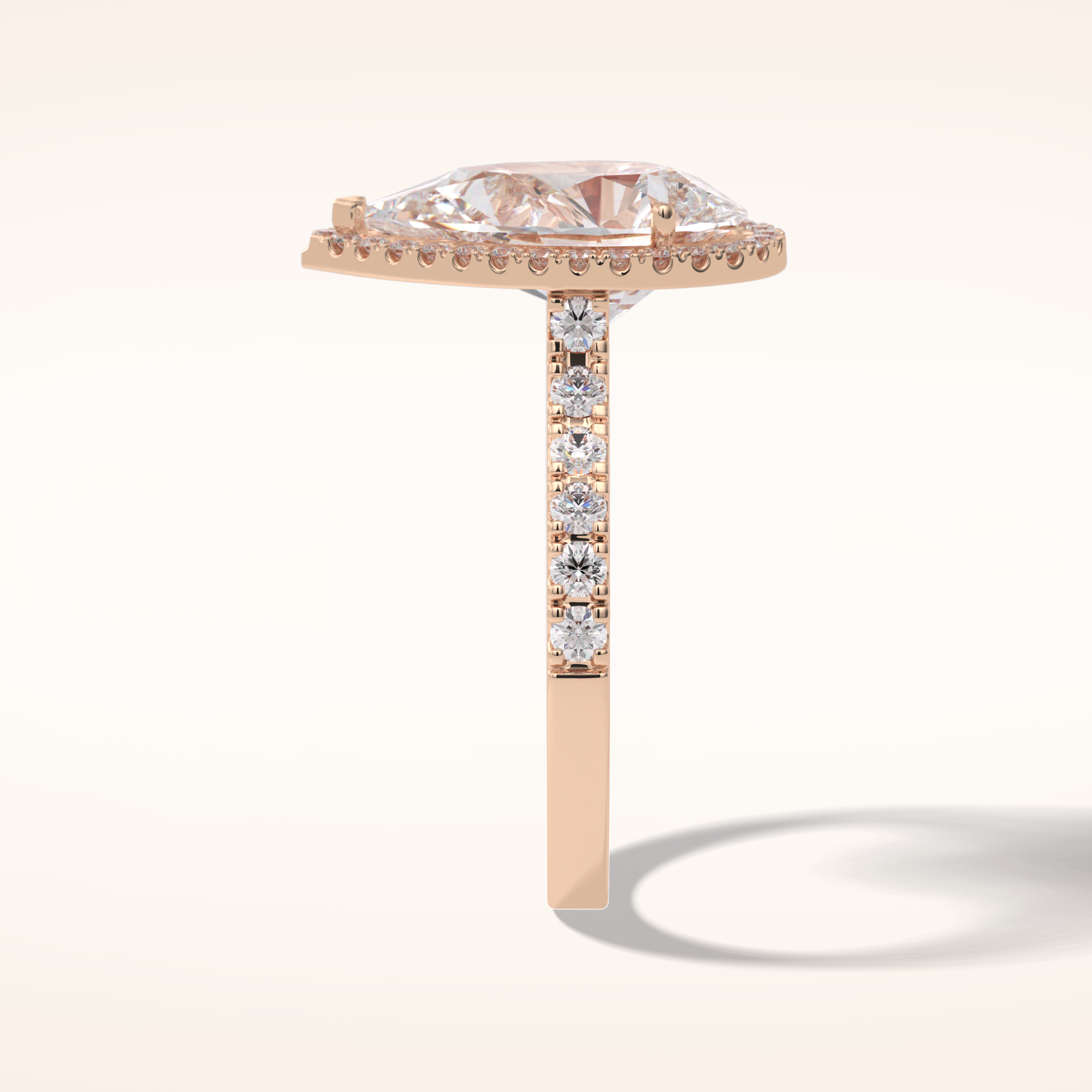 3.07 CT Pear Shaped Halo & Pave Moissanite Engagement Ring