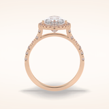 3.07 CT Pear Shaped Halo & Pave Moissanite Engagement Ring