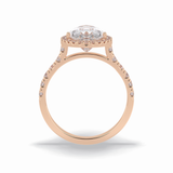 Pear Cut Halo & Pave Lab Grown Diamond Engagement Ring