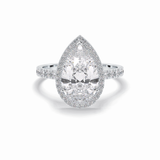 Pear Cut Halo & Pave Lab Grown Diamond Engagement Ring