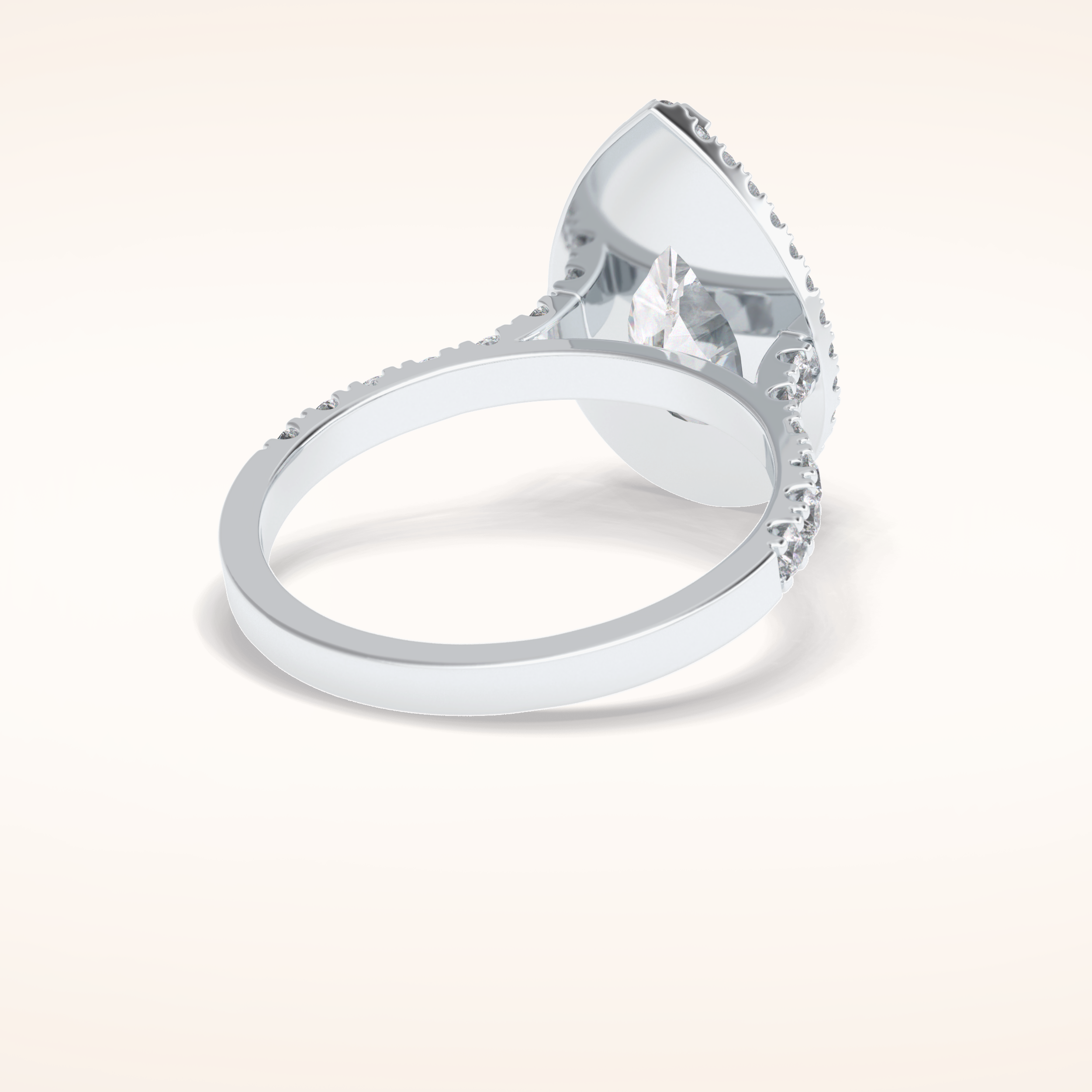 3.07 CT Pear Shaped Halo & Pave Moissanite Engagement Ring
