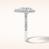 3.07 CT Pear Shaped Halo & Pave Moissanite Engagement Ring