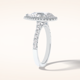 3.07 CT Pear Shaped Halo & Pave Moissanite Engagement Ring