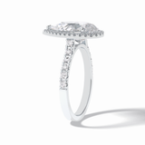 Pear Cut Halo & Pave Lab Grown Diamond Engagement Ring