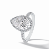 Pear Cut Halo & Pave Lab Grown Diamond Engagement Ring