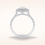 3.07 CT Pear Shaped Halo & Pave Moissanite Engagement Ring