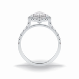 Pear Cut Halo & Pave Lab Grown Diamond Engagement Ring