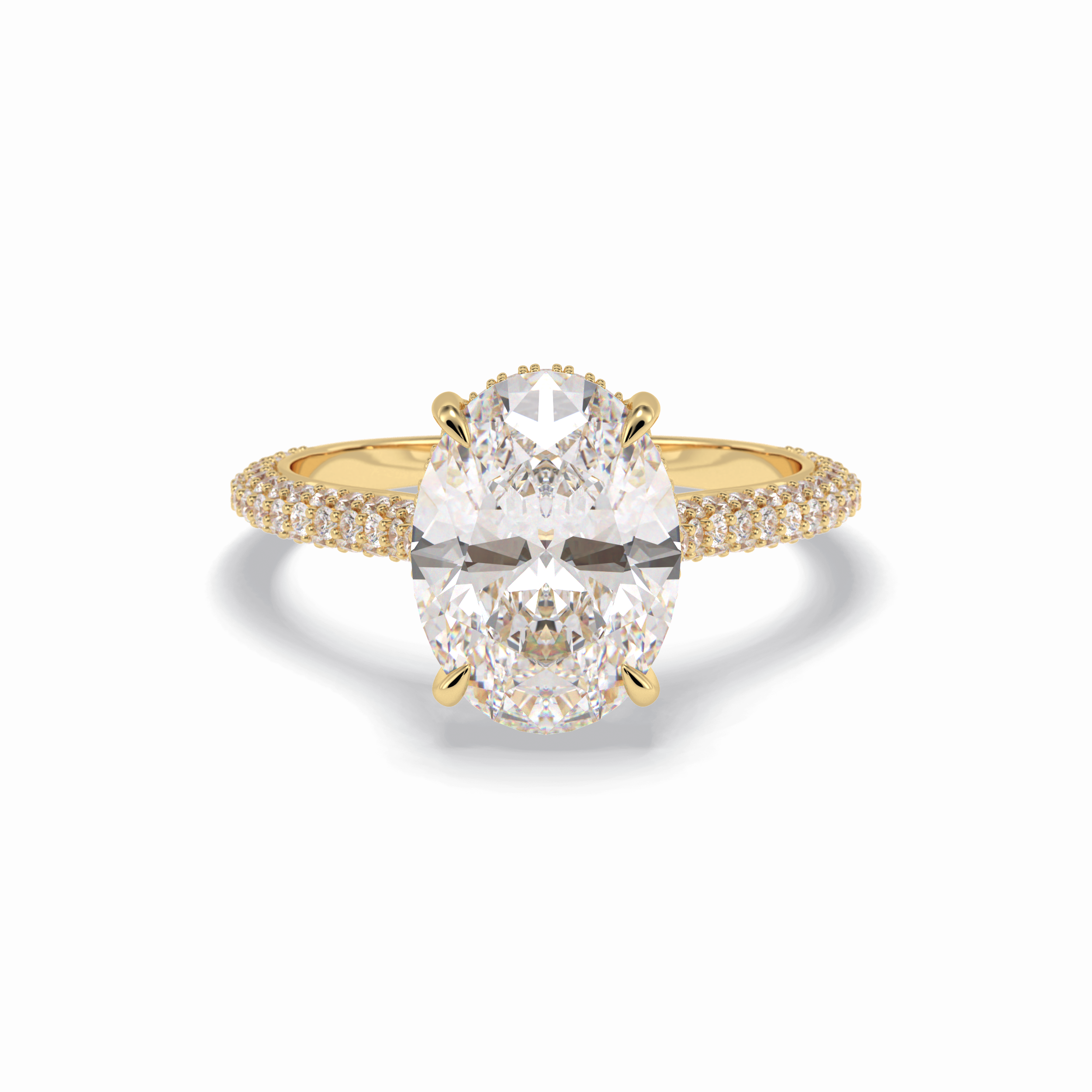 Oval Pave Lab Grown Diamond Engagement Ring