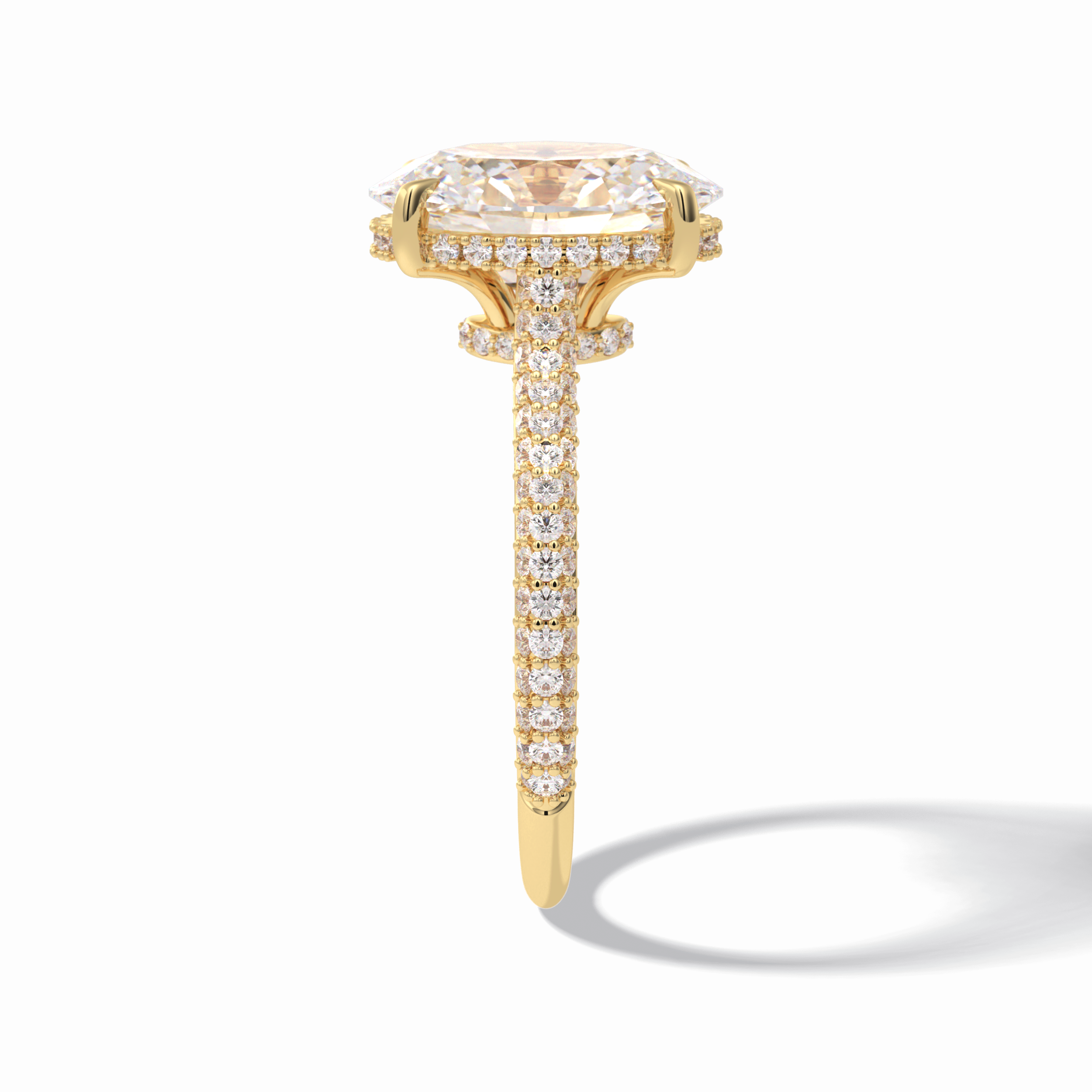 Oval Pave Lab Grown Diamond Engagement Ring