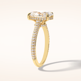 3.06 CT Oval Shaped Pave Moissanite Engagement Ring