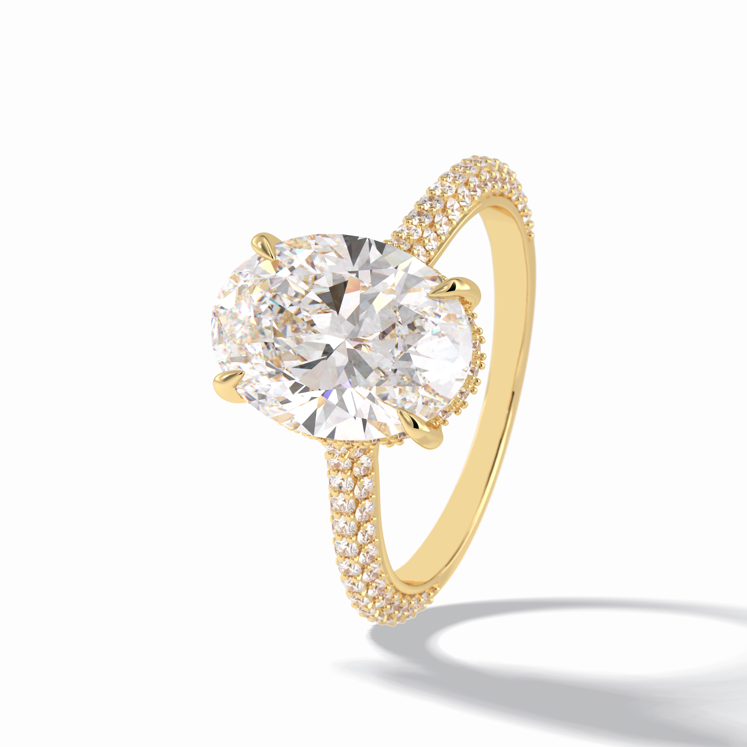 Oval Pave Lab Grown Diamond Engagement Ring
