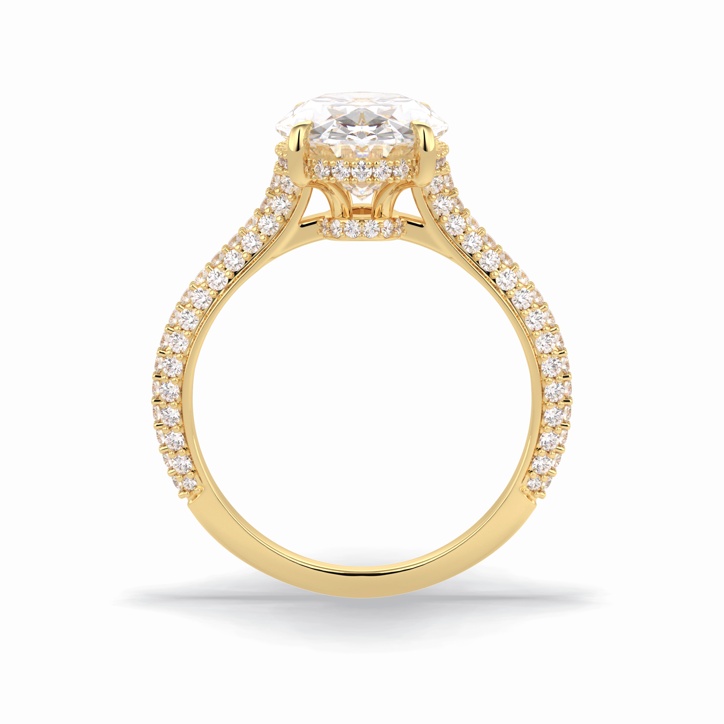 Oval Pave Lab Grown Diamond Engagement Ring