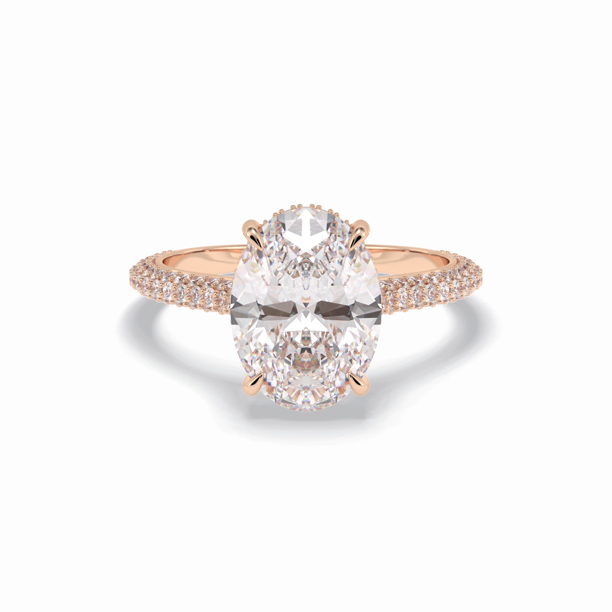 Oval Pave Lab Grown Diamond Engagement Ring