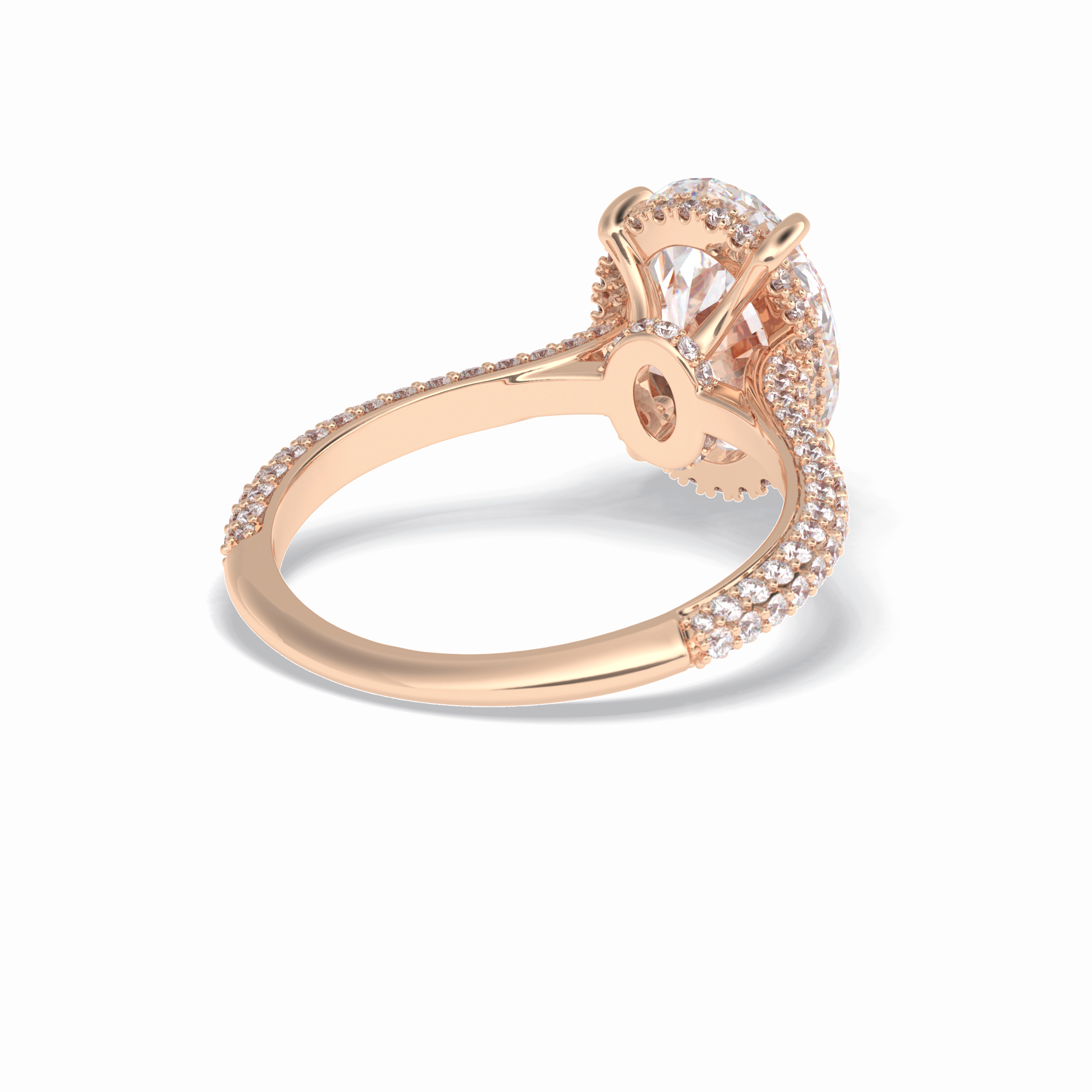 Oval Pave Lab Grown Diamond Engagement Ring