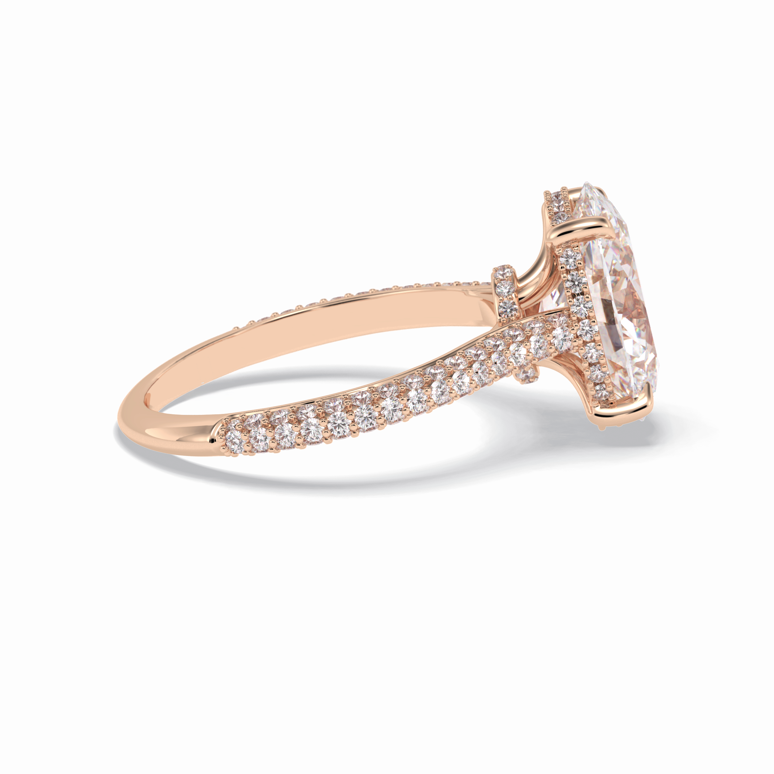 Oval Pave Lab Grown Diamond Engagement Ring