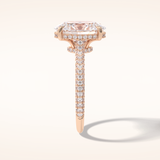 3.06 CT Oval Shaped Pave Moissanite Engagement Ring