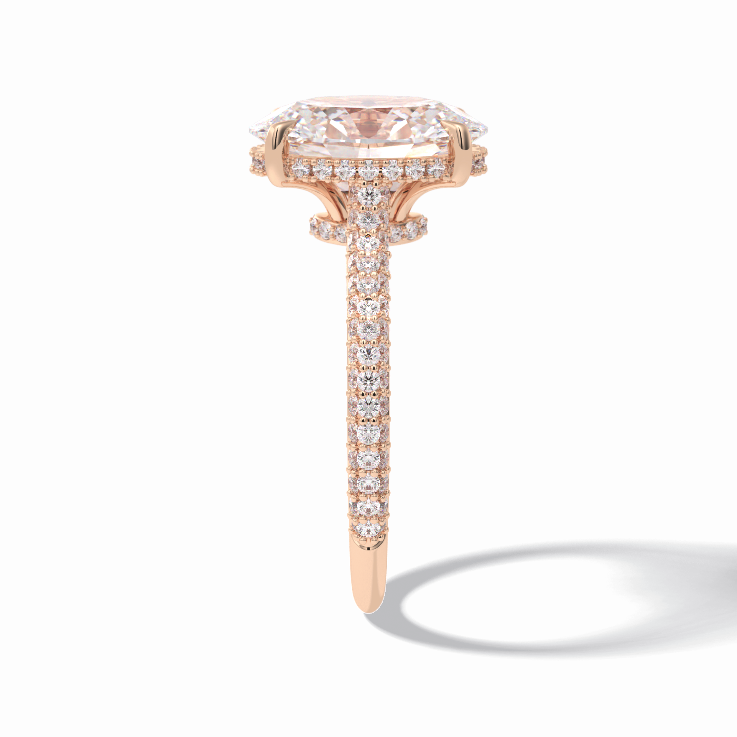 Oval Pave Lab Grown Diamond Engagement Ring
