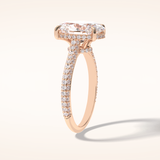 3.06 CT Oval Shaped Pave Moissanite Engagement Ring