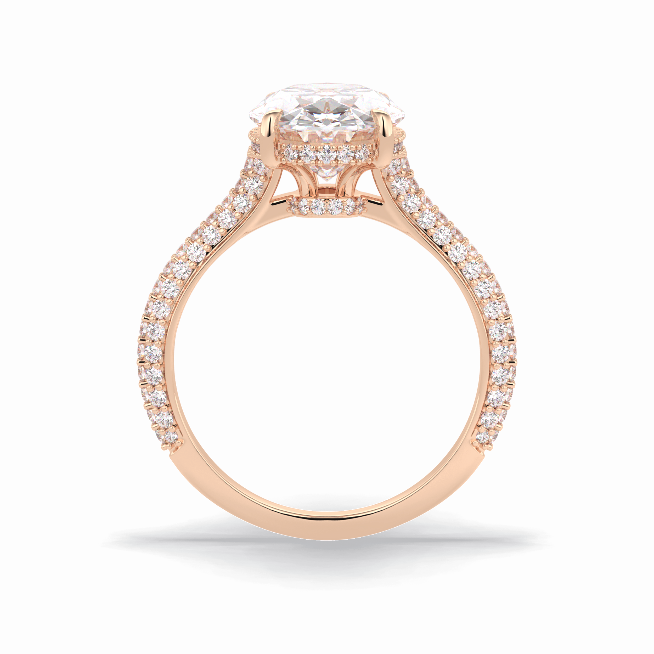 Oval Pave Lab Grown Diamond Engagement Ring