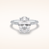3.06 CT Oval Shaped Pave Moissanite Engagement Ring