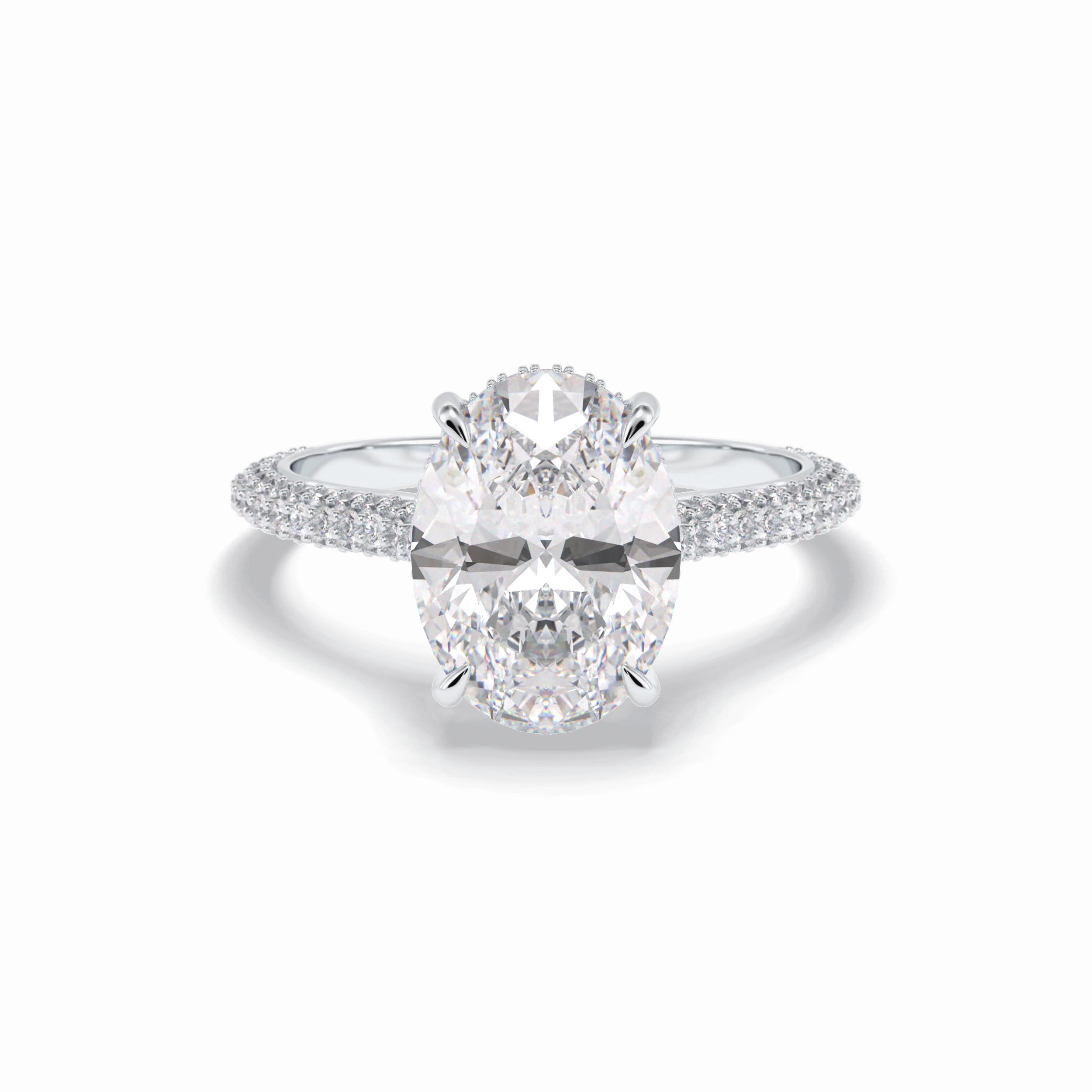 Oval Pave Lab Grown Diamond Engagement Ring