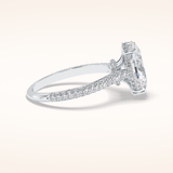 3.06 CT Oval Shaped Pave Moissanite Engagement Ring