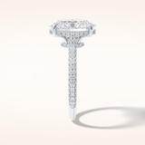 3.06 CT Oval Shaped Pave Moissanite Engagement Ring