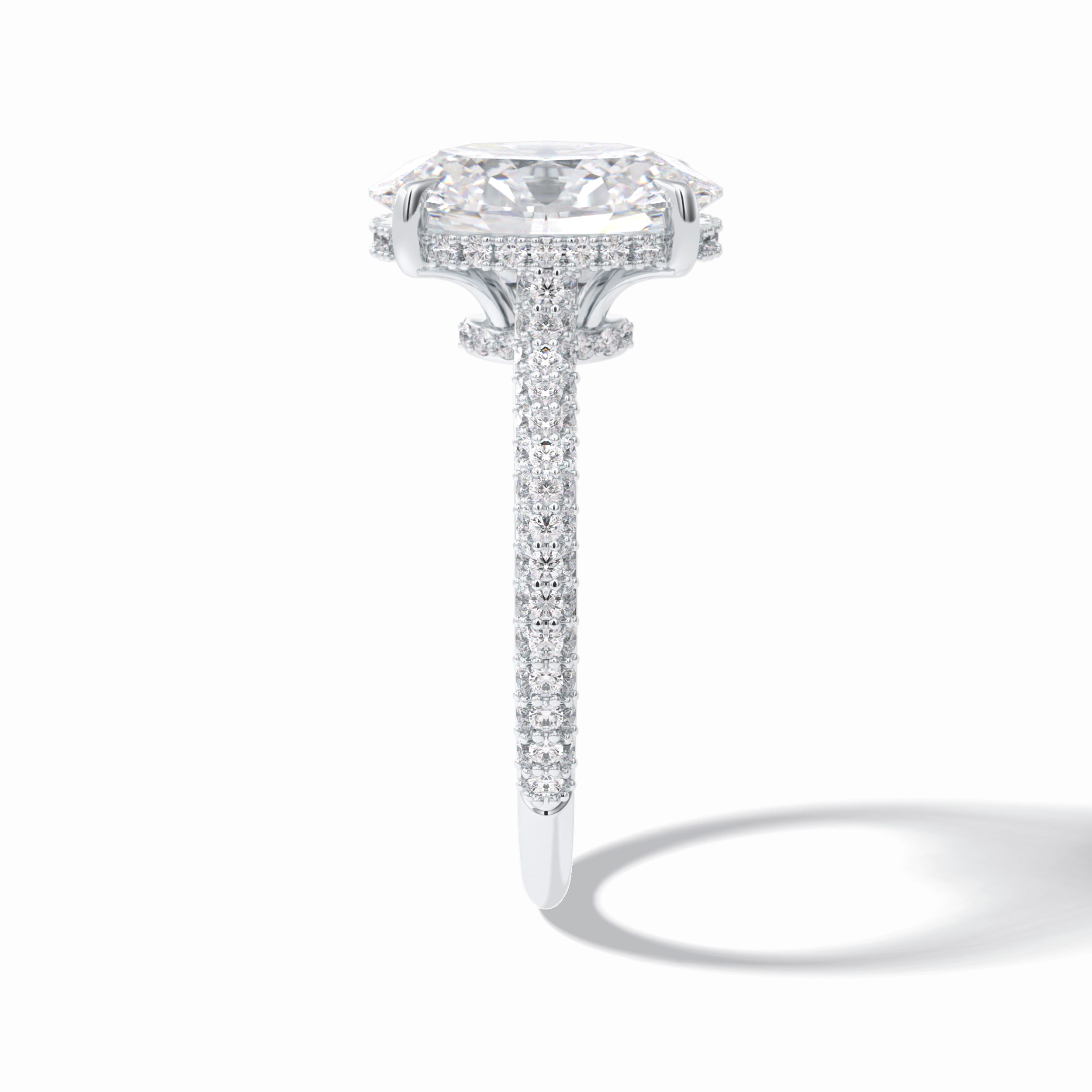 Oval Pave Lab Grown Diamond Engagement Ring