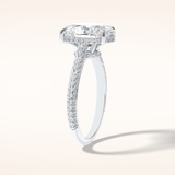 3.06 CT Oval Shaped Pave Moissanite Engagement Ring