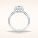 3.06 CT Oval Shaped Pave Moissanite Engagement Ring