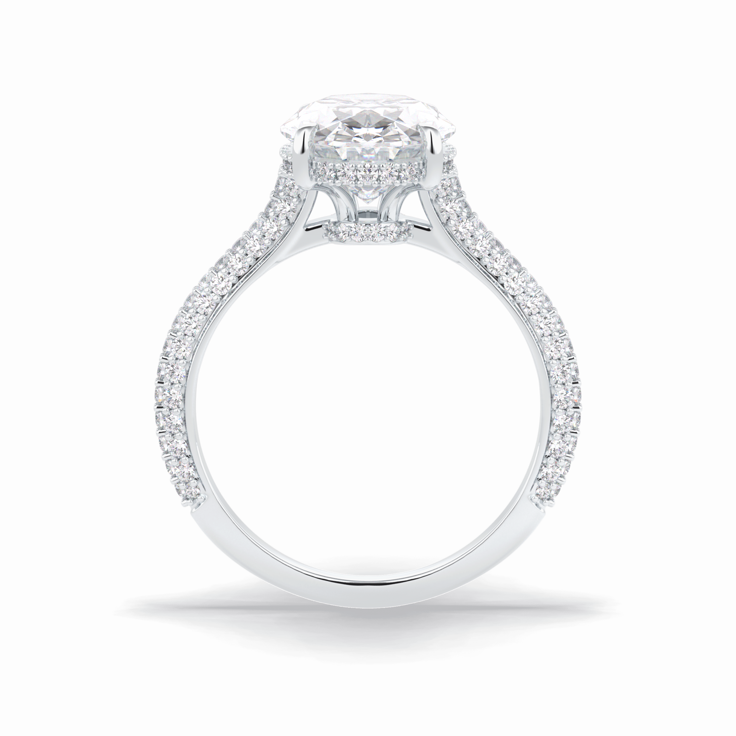 Oval Pave Lab Grown Diamond Engagement Ring