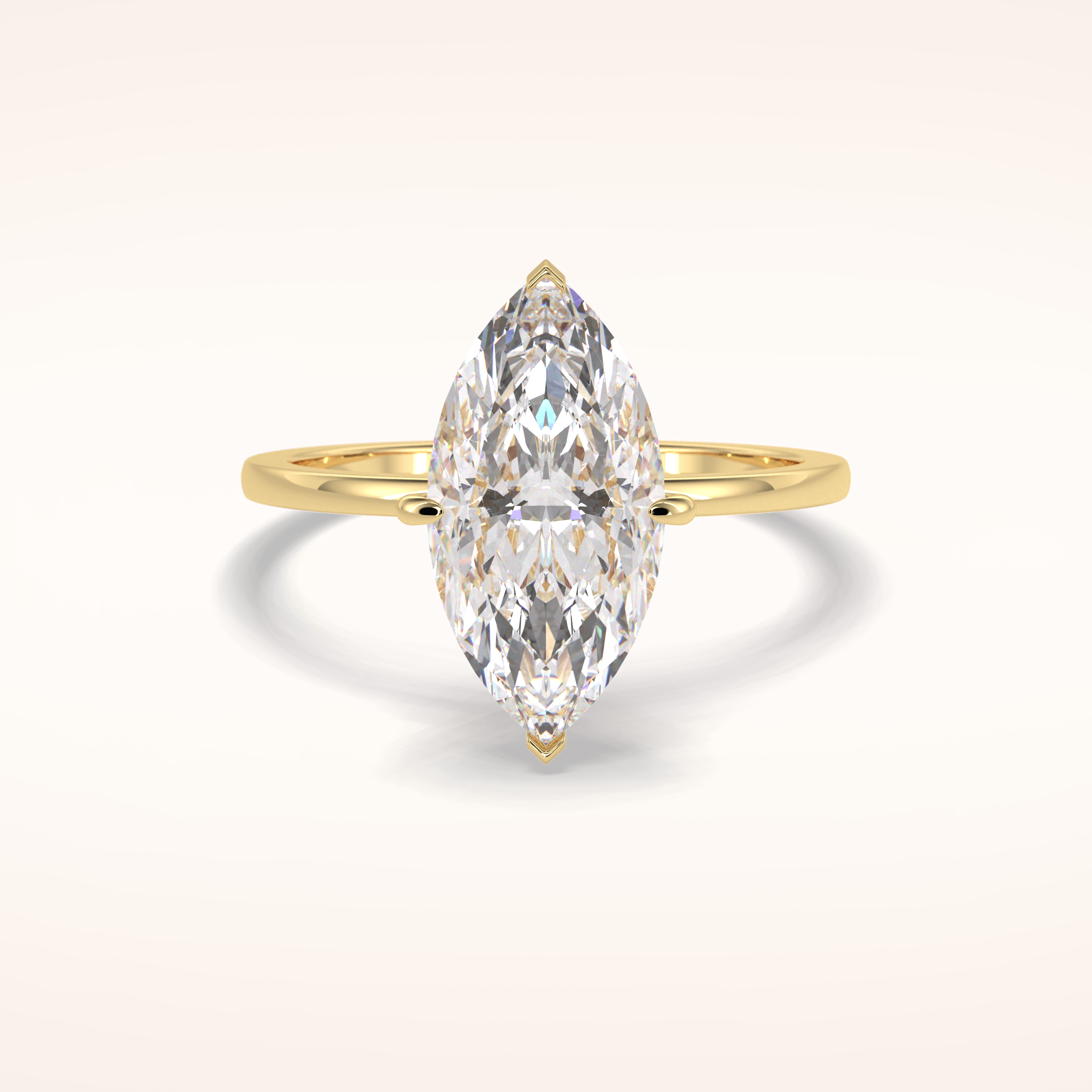 2.79 CT Marquise Shaped Solitaire Moissanite Engagement Ring
