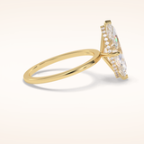 2.79 CT Marquise Shaped Solitaire Moissanite Engagement Ring