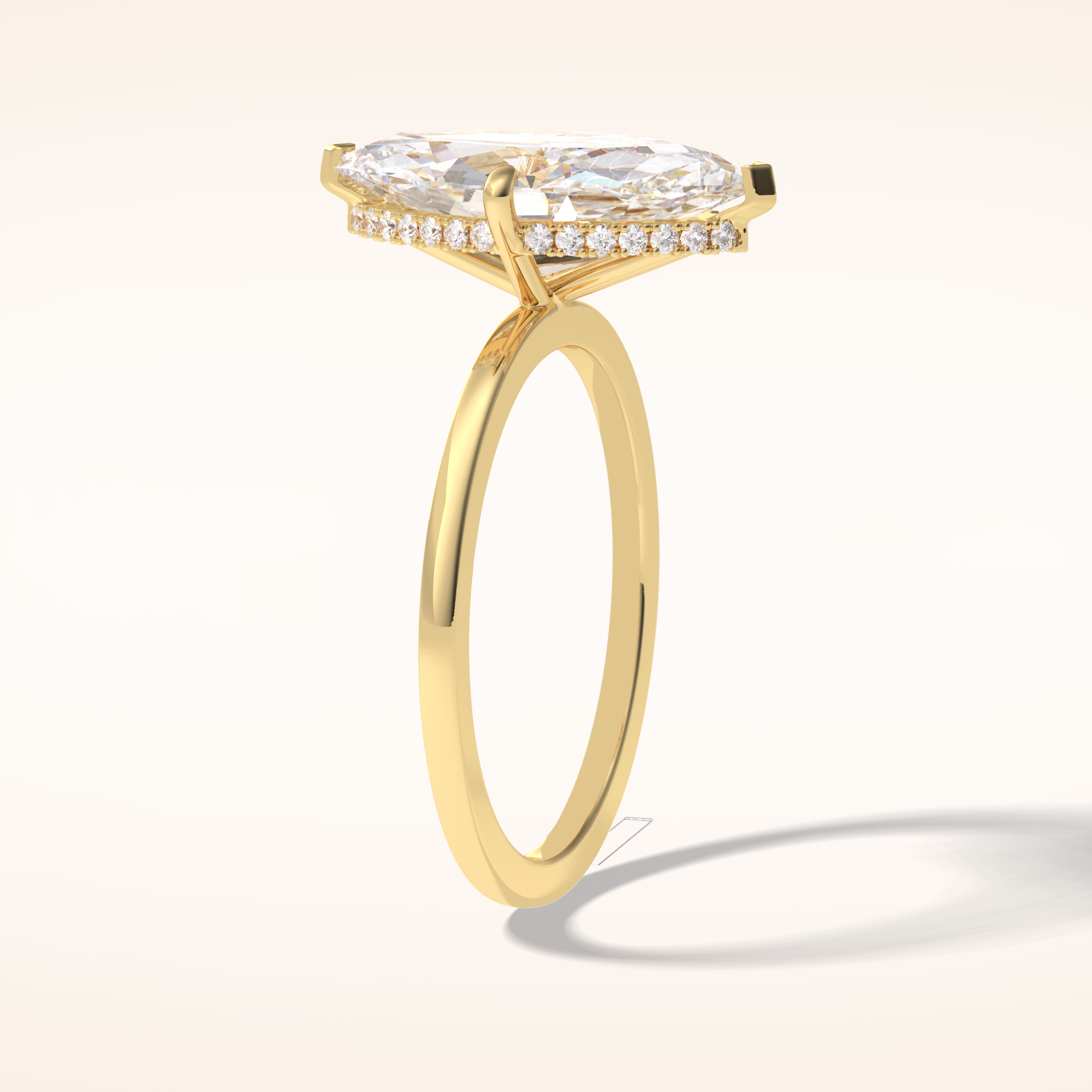 2.79 CT Marquise Shaped Solitaire Moissanite Engagement Ring