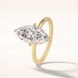 2.79 CT Marquise Shaped Solitaire Moissanite Engagement Ring