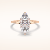 2.79 CT Marquise Shaped Solitaire Moissanite Engagement Ring