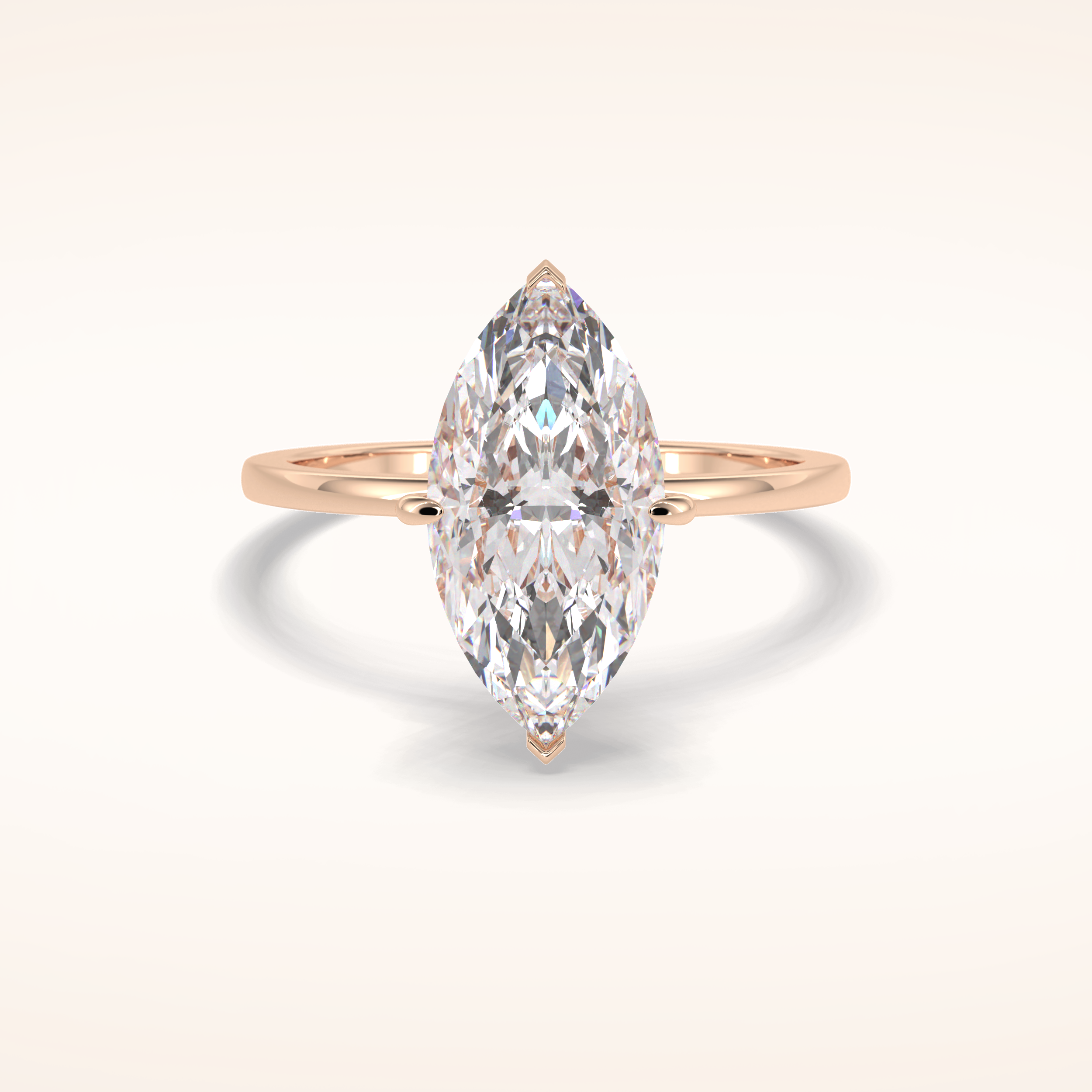 2.79 CT Marquise Shaped Solitaire Moissanite Engagement Ring