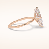 2.79 CT Marquise Shaped Solitaire Moissanite Engagement Ring