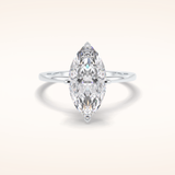 2.79 CT Marquise Shaped Solitaire Moissanite Engagement Ring