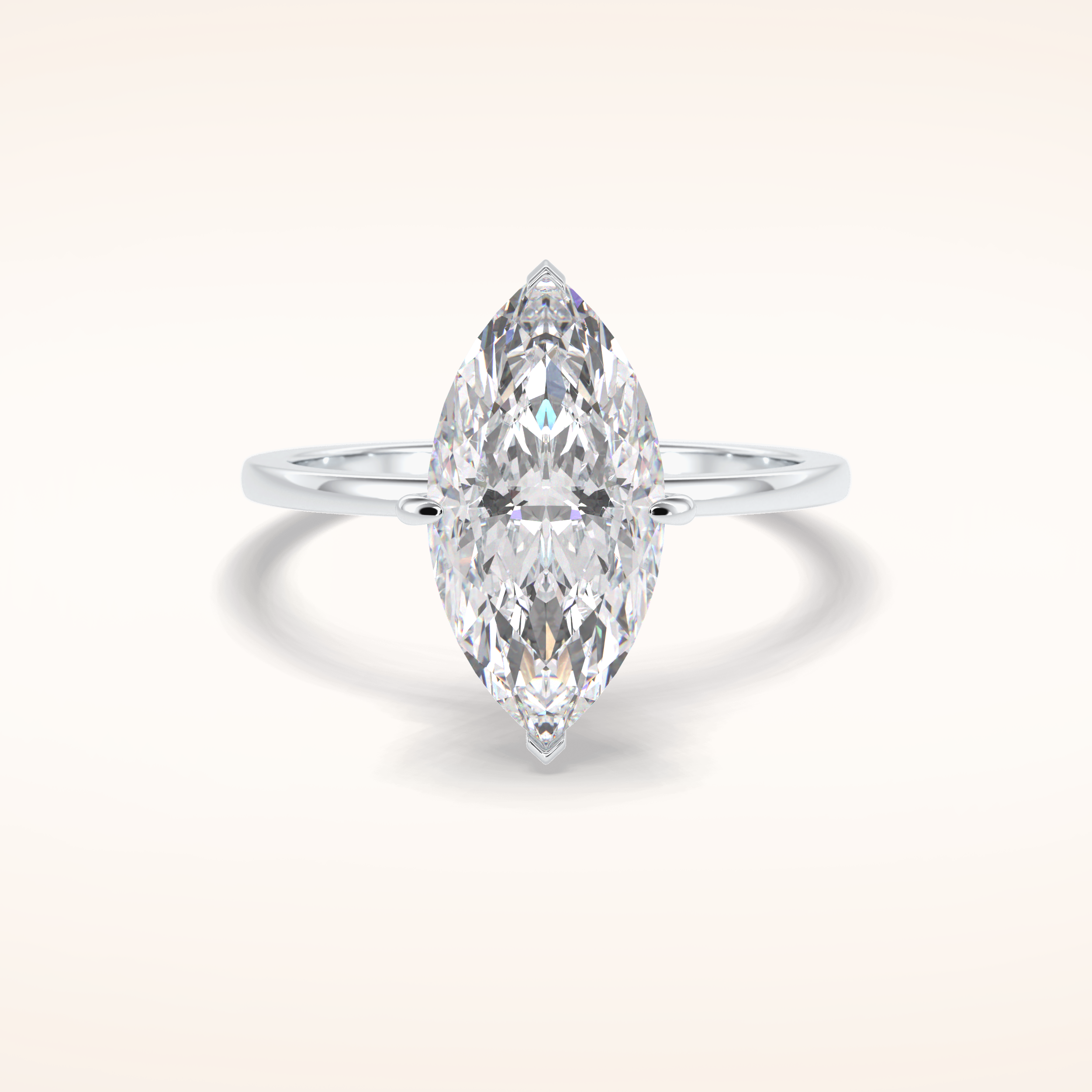 2.79 CT Marquise Shaped Solitaire Moissanite Engagement Ring