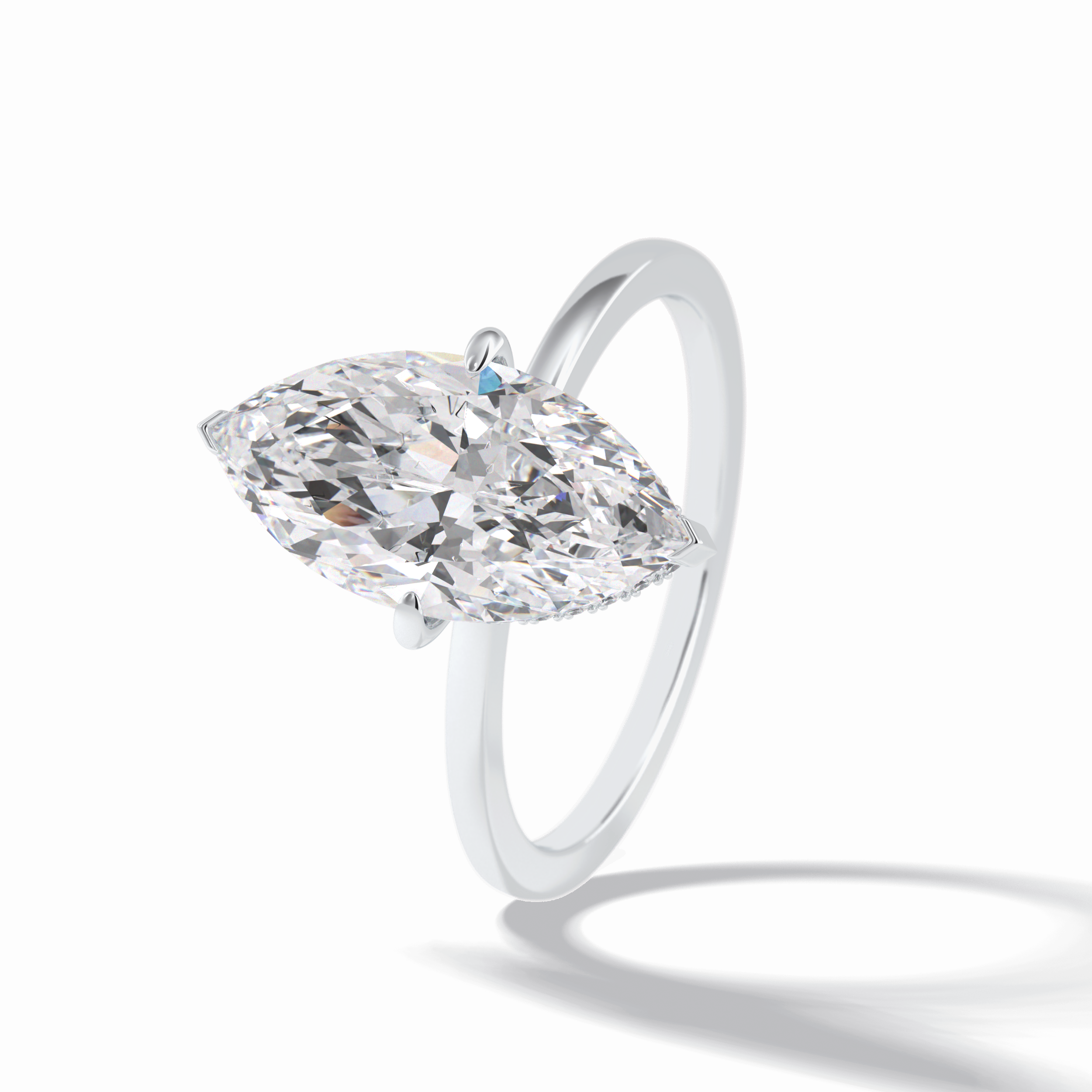 Marquise Solitaire Lab Grown Diamond Engagement Ring